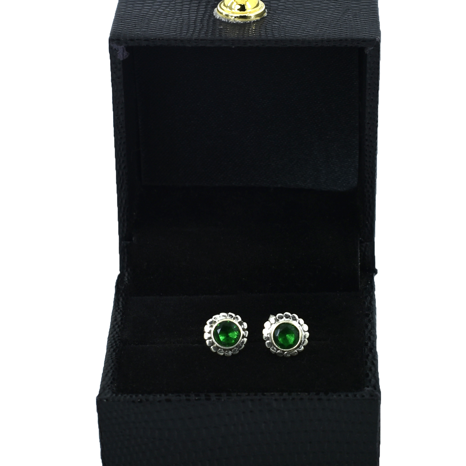 925 Silver Green Zircon Stud Earrings | Round Cut 4 mm | 10.35 Ct | Natural Gemstone Jewelry - Image 2