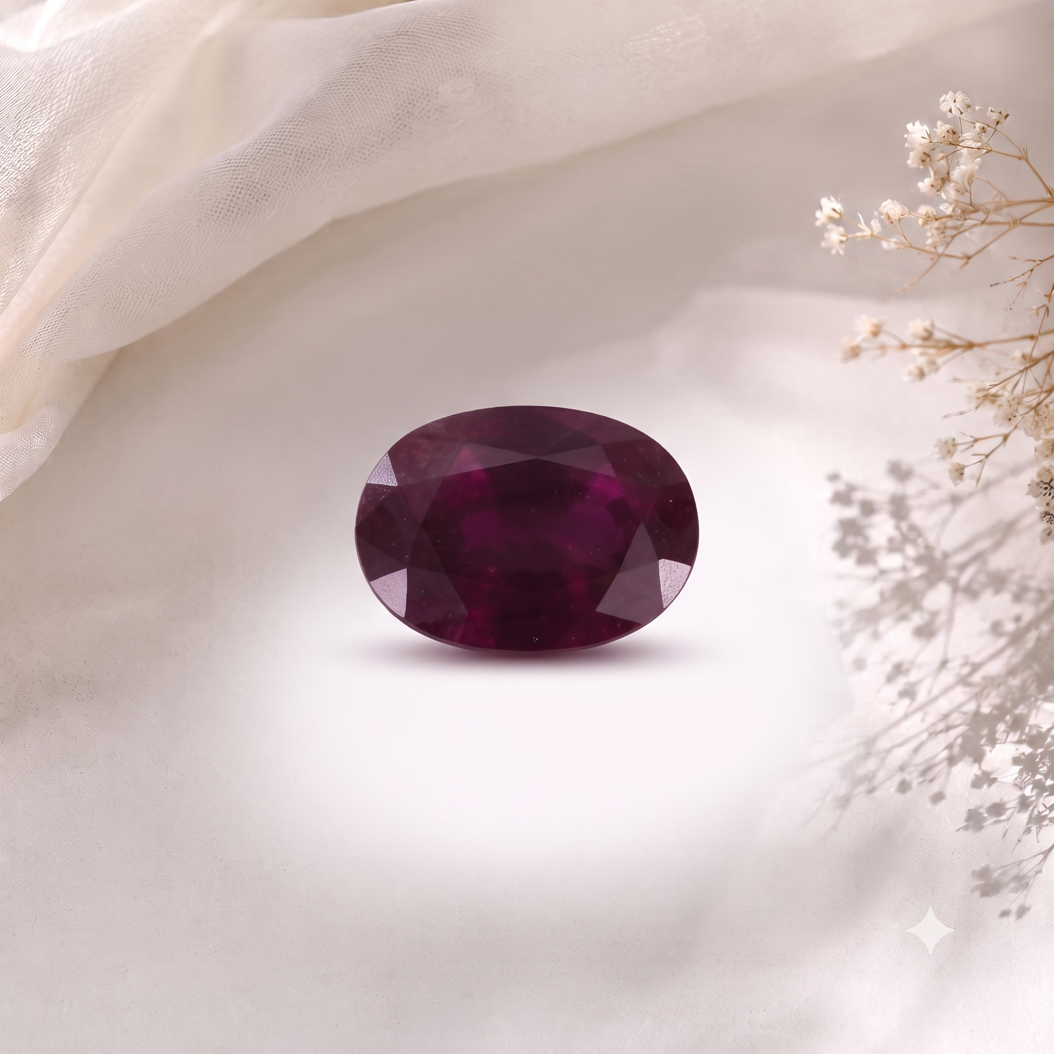 Huge Natural Ruby Gemstone – 96.30 Carats, Oval Mixed Cut, Certified, Making for Jewelry