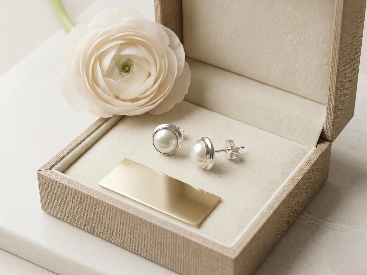 Natural Pearl Stud Earrings in 925 Sterling Silver | Round Cut White Pearl Minimalist Jewelry | Gift for Love, Wife & Mom - Image 4