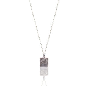 925 Silver Square Pendant | Handmade Sterling Silver Amulet