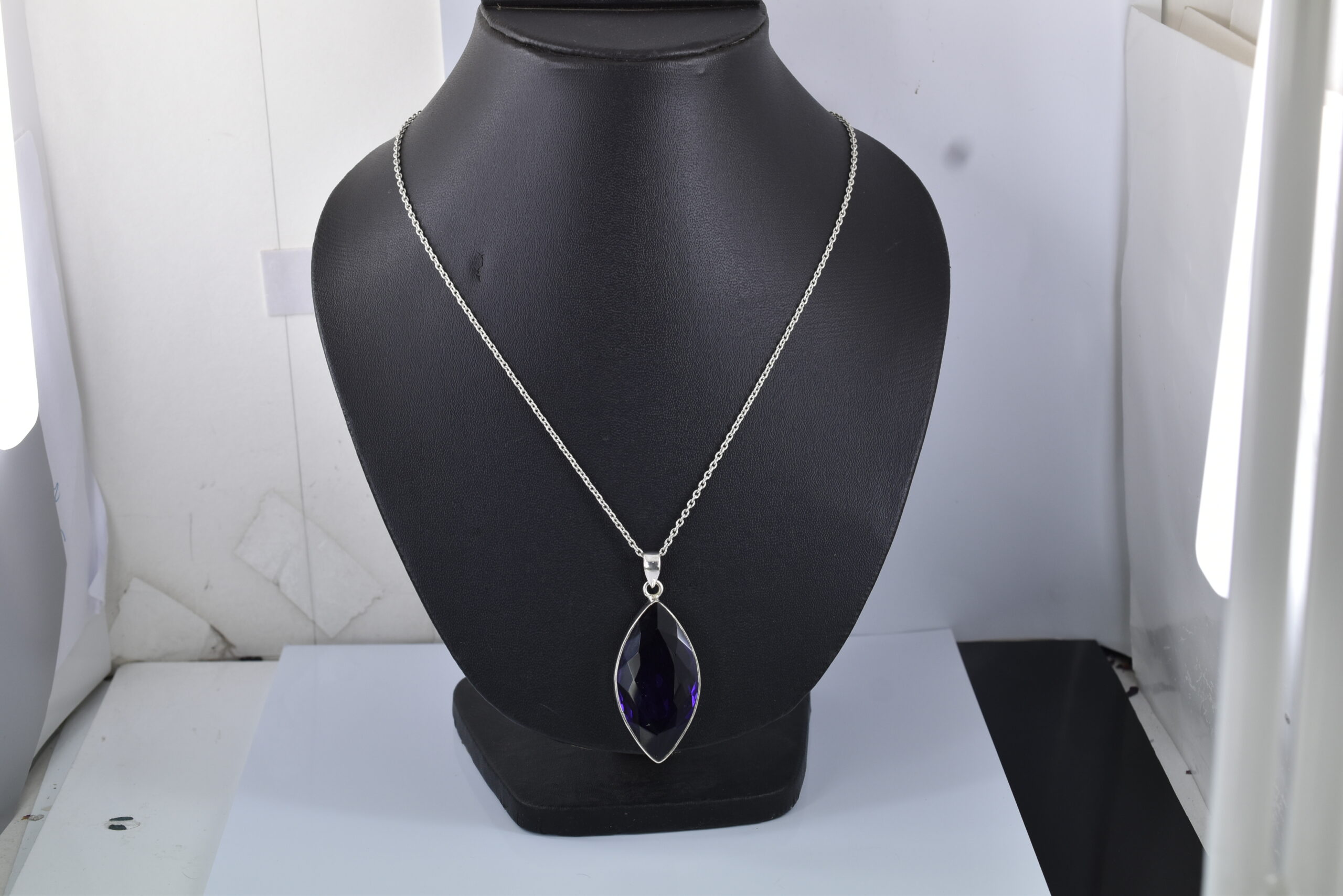 Natural Amethyst Pendant (Jamunia) – 925 Silver - Image 4