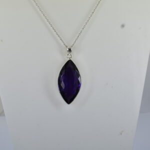 Natural Amethyst Pendant (Jamunia) – 925 Silver