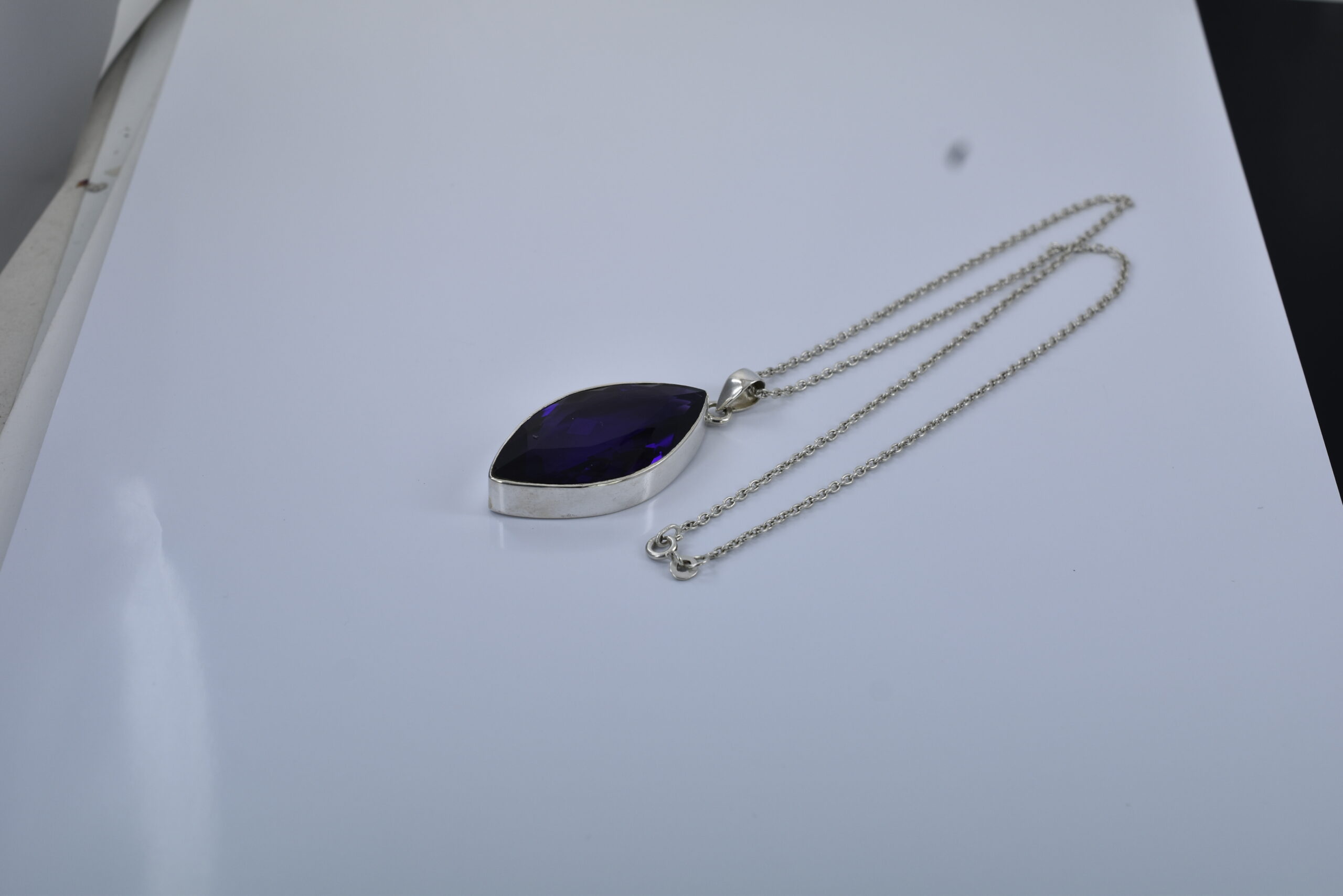 Natural Amethyst Pendant (Jamunia) – 925 Silver - Image 6