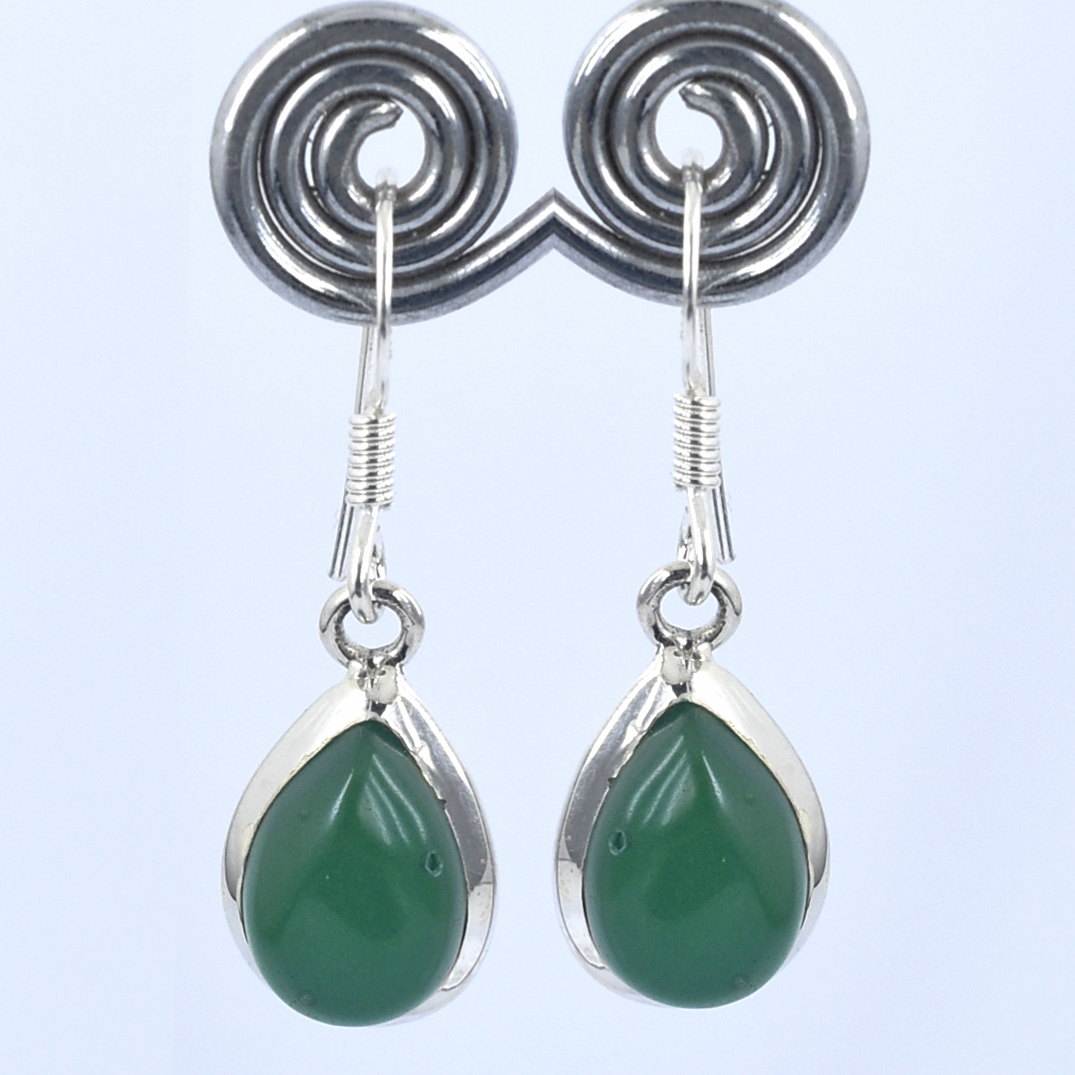 Natural Panna (Emerald) Gemstone Pendant & Earrings Set - Image 2