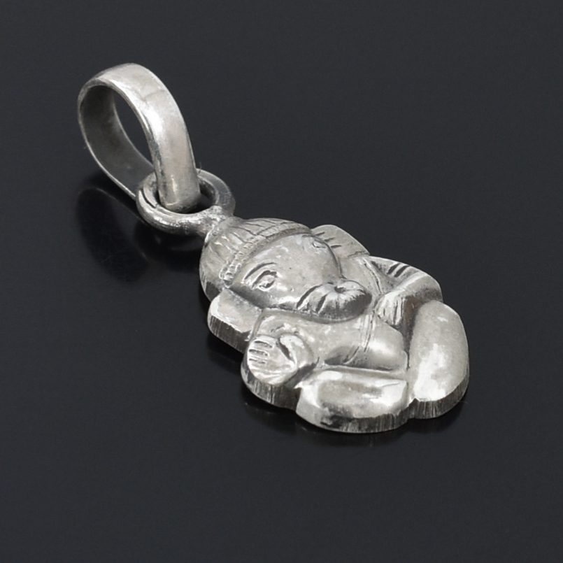 925 Sterling Silver Sitting Lord Ganesha Pendant | Handmade Ganpati Silver Pendant for Men & Women - Image 7