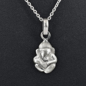 925 Sterling Silver Sitting Lord Ganesha Pendant | Handmade Ganpati Silver Pendant for Men & Women