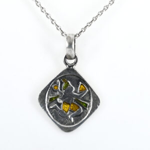 925 Sterling Silver Om (ॐ) Pendant | Handmade Enamel Om Silver Pendant for Men & Women