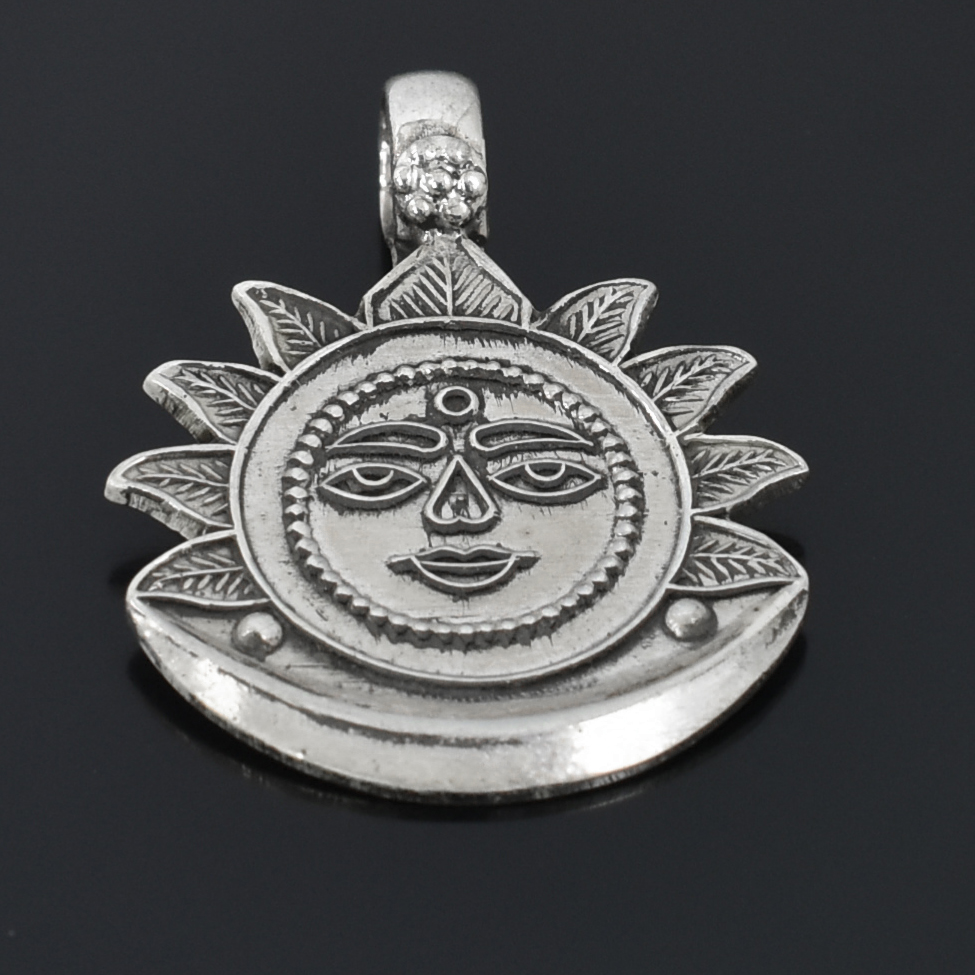 925 Sterling Silver Surya Dev Sun Pendant | Handmade Sun God Silver Pendant for Men & Women - Image 8