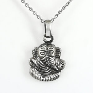 925 Sterling Silver Lord Ganesha Pendant | Handmade Oxidized Ganpati Silver Charm for Men & Women