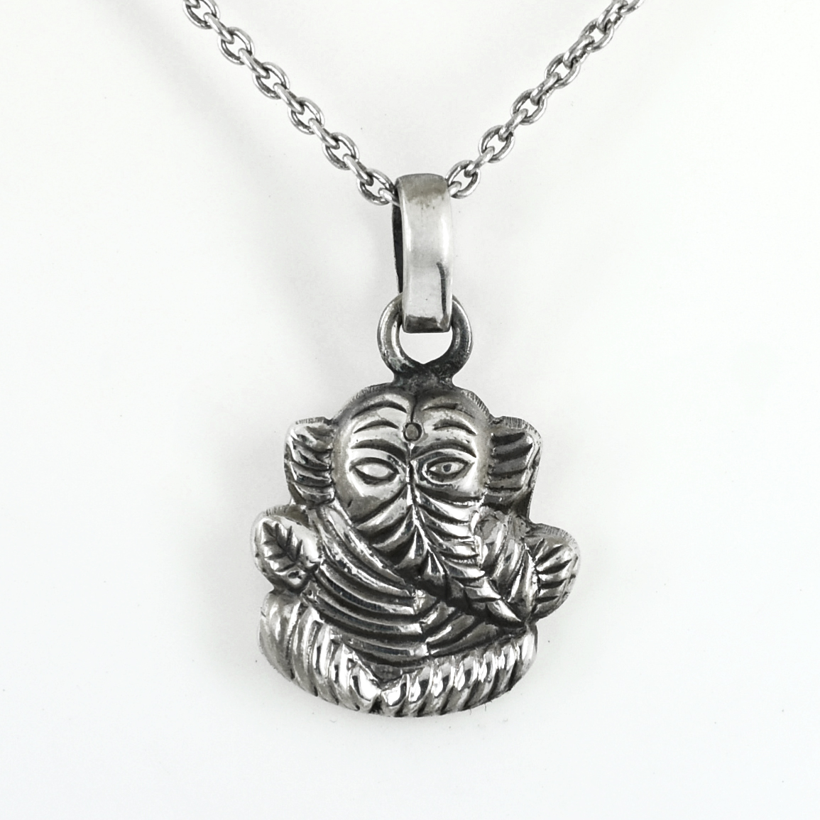 925 Sterling Silver Lord Ganesha Pendant | Handmade Oxidized Ganpati Silver Charm for Men & Women