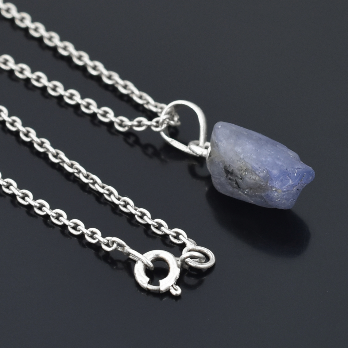 Natural Raw Tanzanite Crystal Pendant in 925 Sterling Silver Chain | Healing Gemstone Necklace for Intuition & Wisdom - Image 3