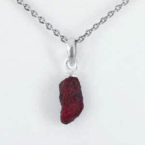 Raw Natural Ruby Crystal Pendant Necklace