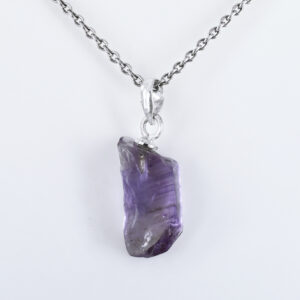Amethyst (Jamunia) Raw Crystal Pendant Necklace