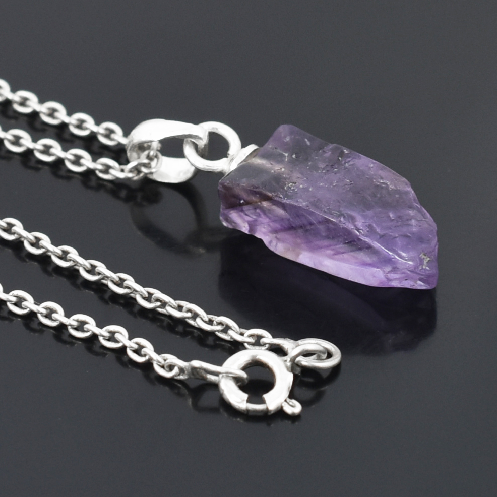 Natural Amethyst Raw Crystal Pendant Necklace | Healing Stone for Calm, Protection & Spiritual Growth - Image 5