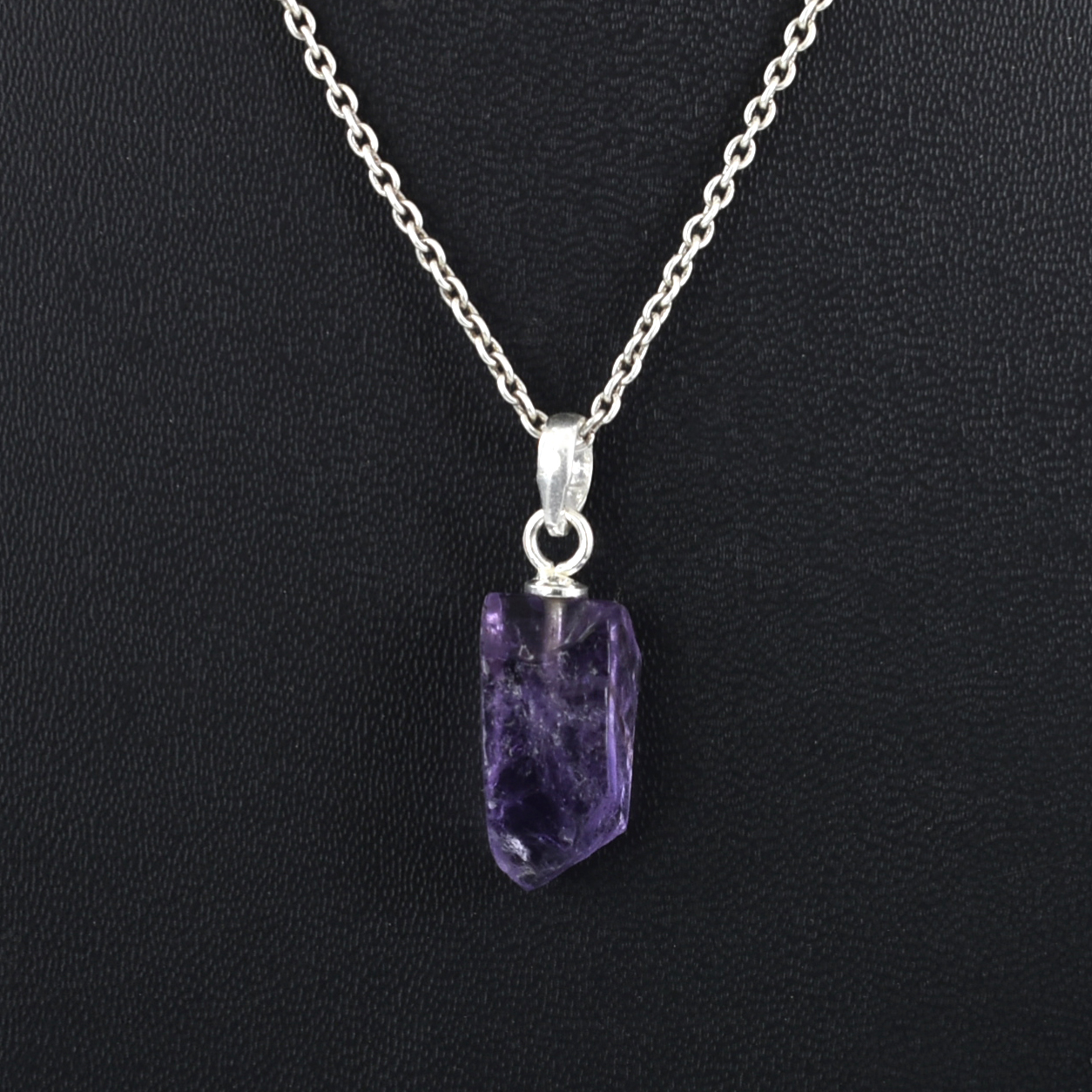 Natural Amethyst Raw Crystal Pendant Necklace | Healing Stone for Calm, Protection & Spiritual Growth - Image 3