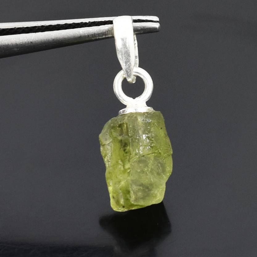 Natural Raw Peridot Crystal Pendant in 925 Sterling Silver Chain | Healing Gemstone Necklace for Prosperity & Positivity - Image 7
