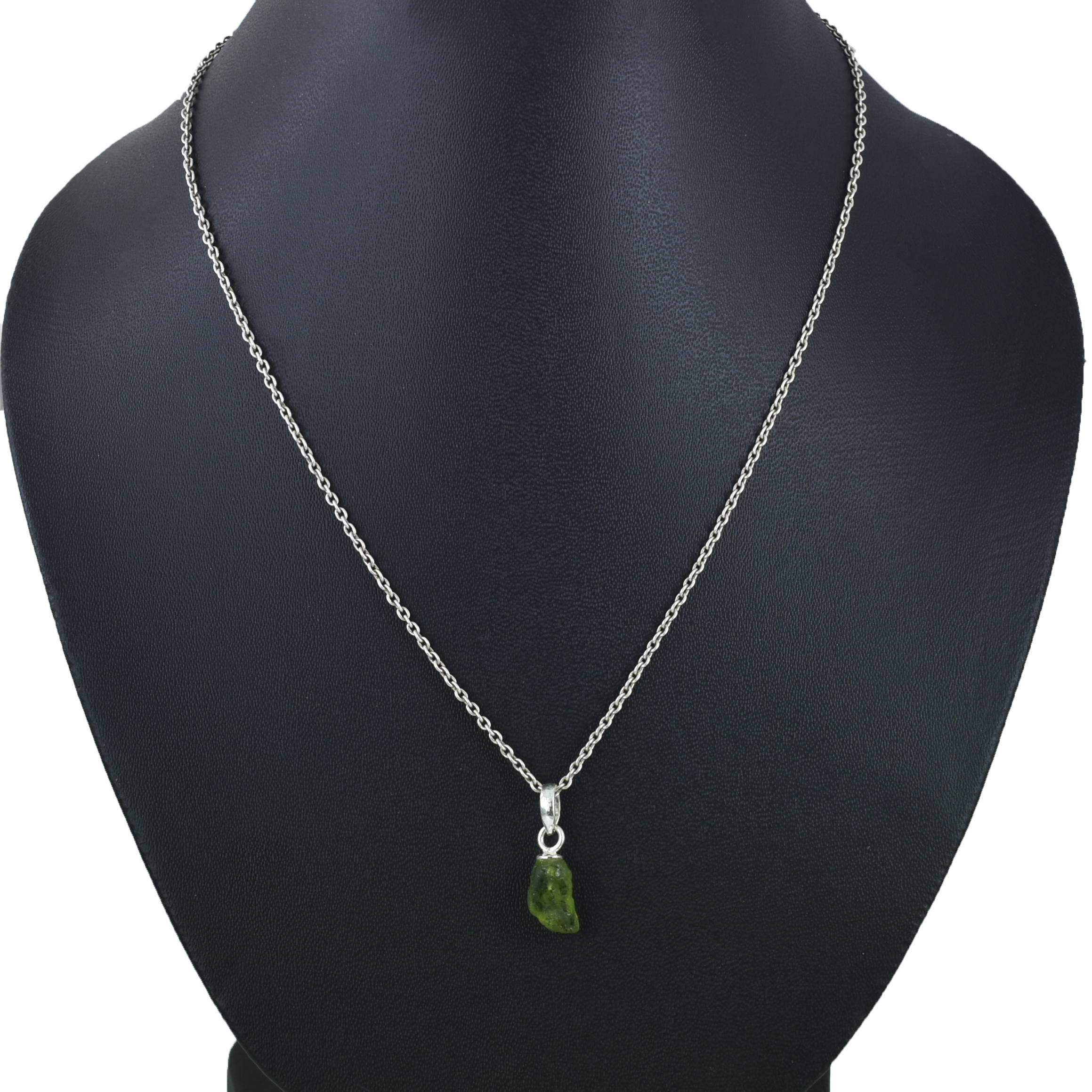 Natural Raw Peridot Crystal Pendant in 925 Sterling Silver Chain | Healing Gemstone Necklace for Prosperity & Positivity - Image 5