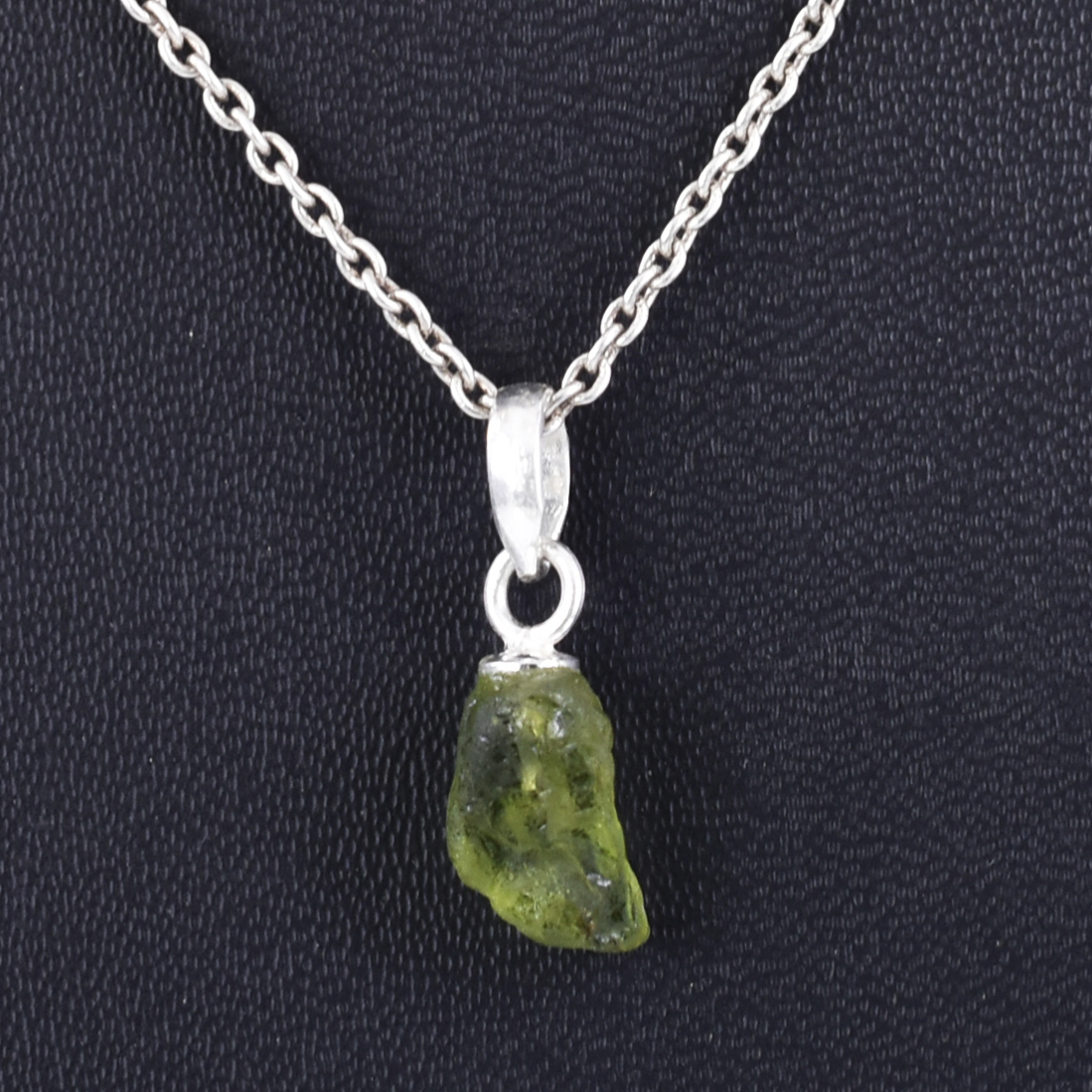 Natural Raw Peridot Crystal Pendant in 925 Sterling Silver Chain | Healing Gemstone Necklace for Prosperity & Positivity - Image 4
