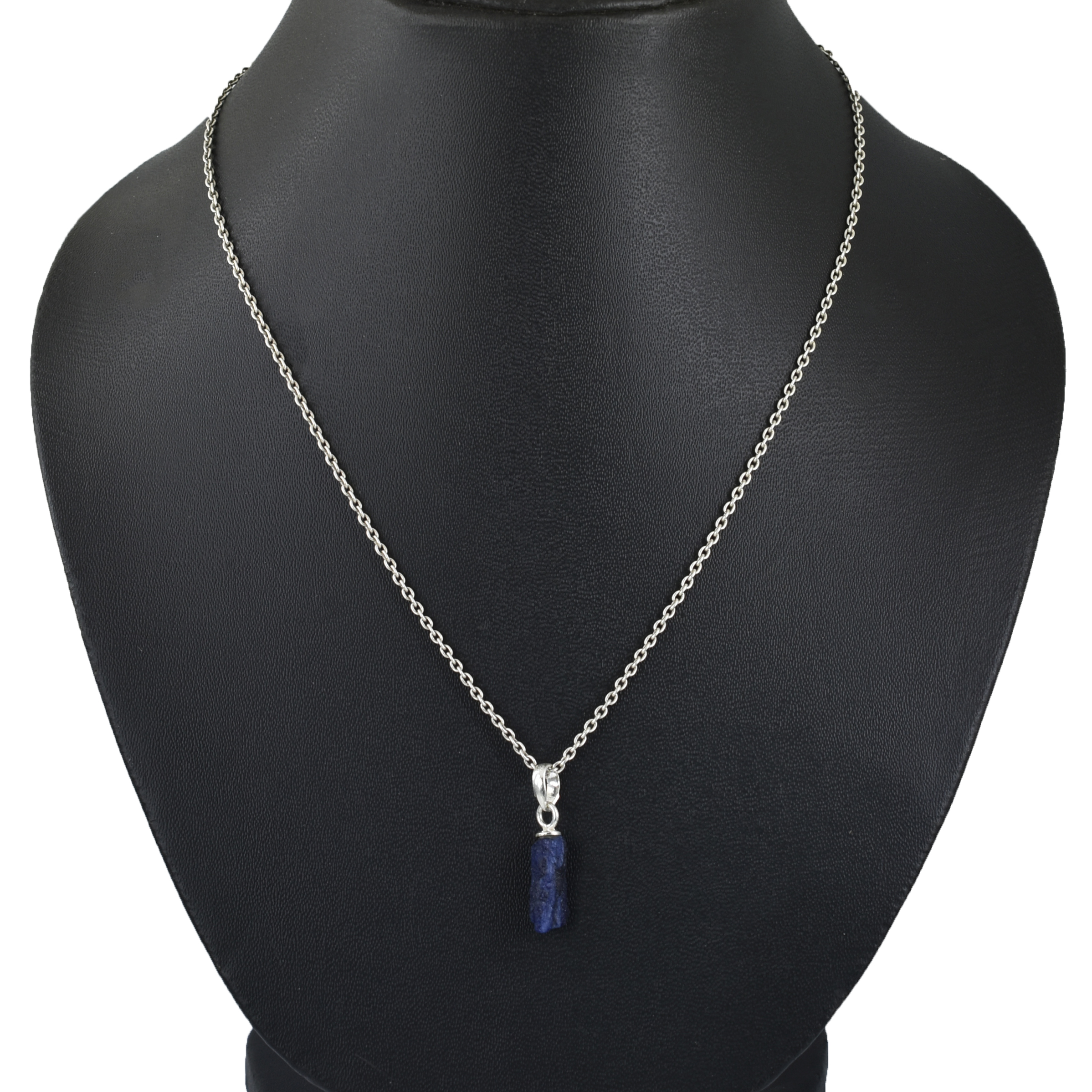 Raw Natural Lapis Lazuli Pendant in Sterling Silver - Image 2