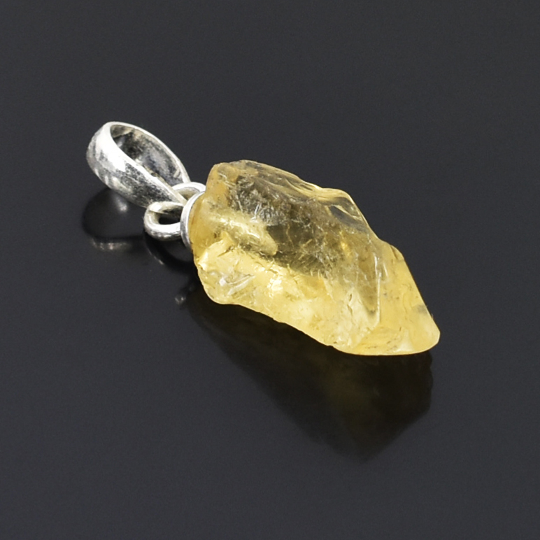 Natural Citrine Raw Crystal Pendant with Silver-Plated Chain - Image 8