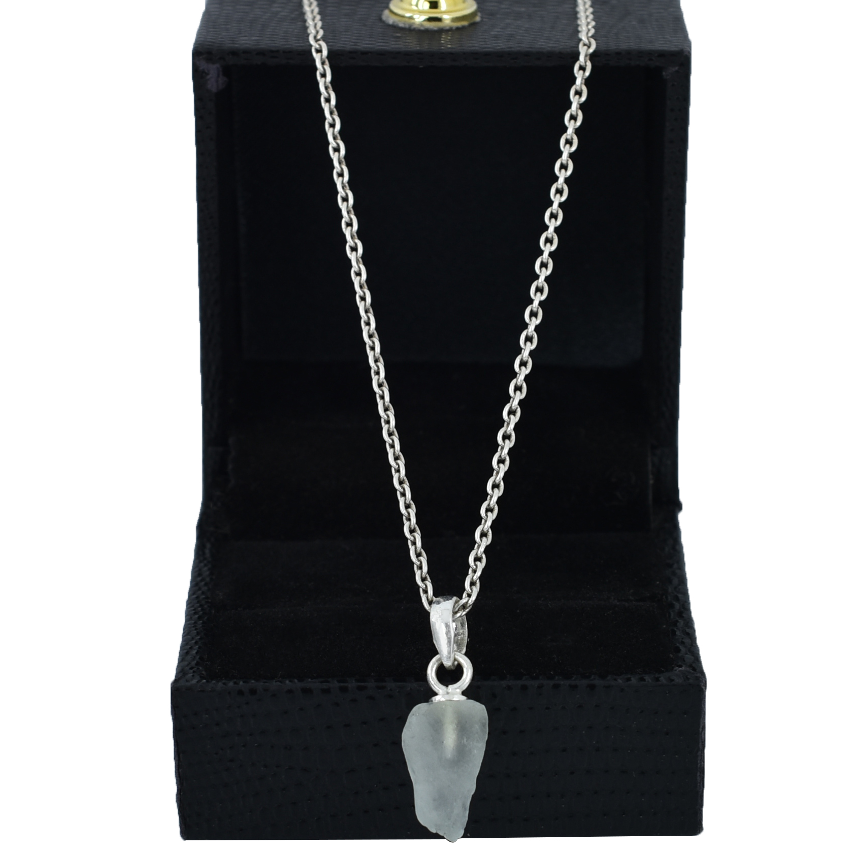 Natural Raw Blue Topaz Crystal Pendant in 925 Silver Chain | Healing Gemstone Necklace - Image 2