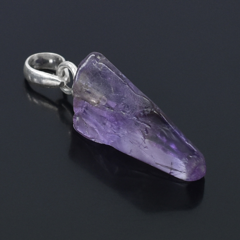 Natural Raw Amethyst Crystal Pendant in 925 Silver Chain | Healing Gemstone Necklace - Image 8