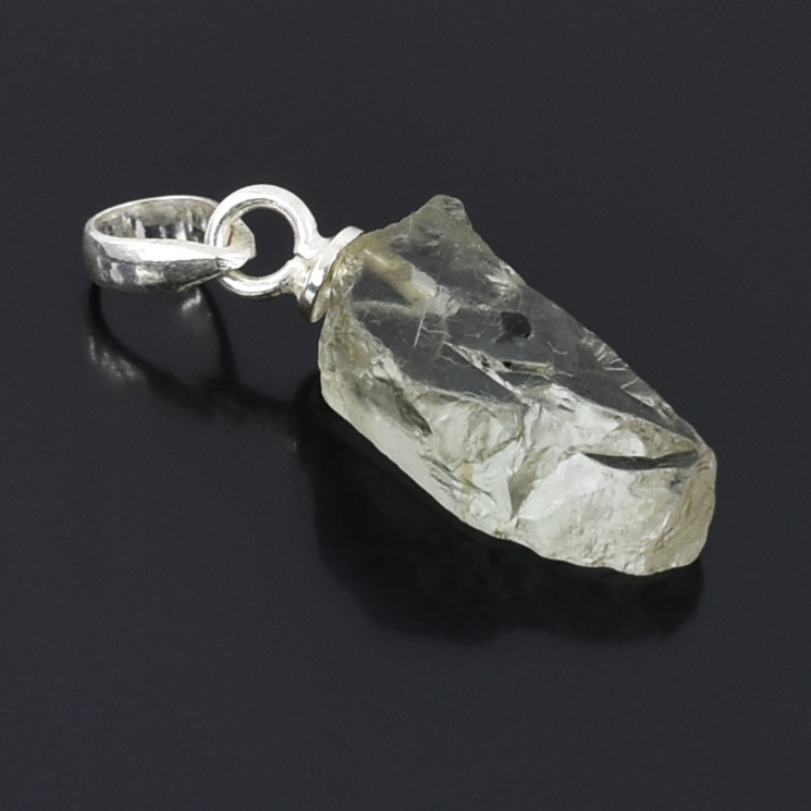 Natural Raw Prehnite Crystal Pendant in 925 Silver Chain | Healing Gemstone Necklace - Image 2
