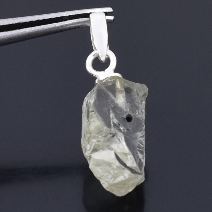 Natural Raw Prehnite Crystal Pendant in 925 Silver Chain | Healing Gemstone Necklace - Image 3