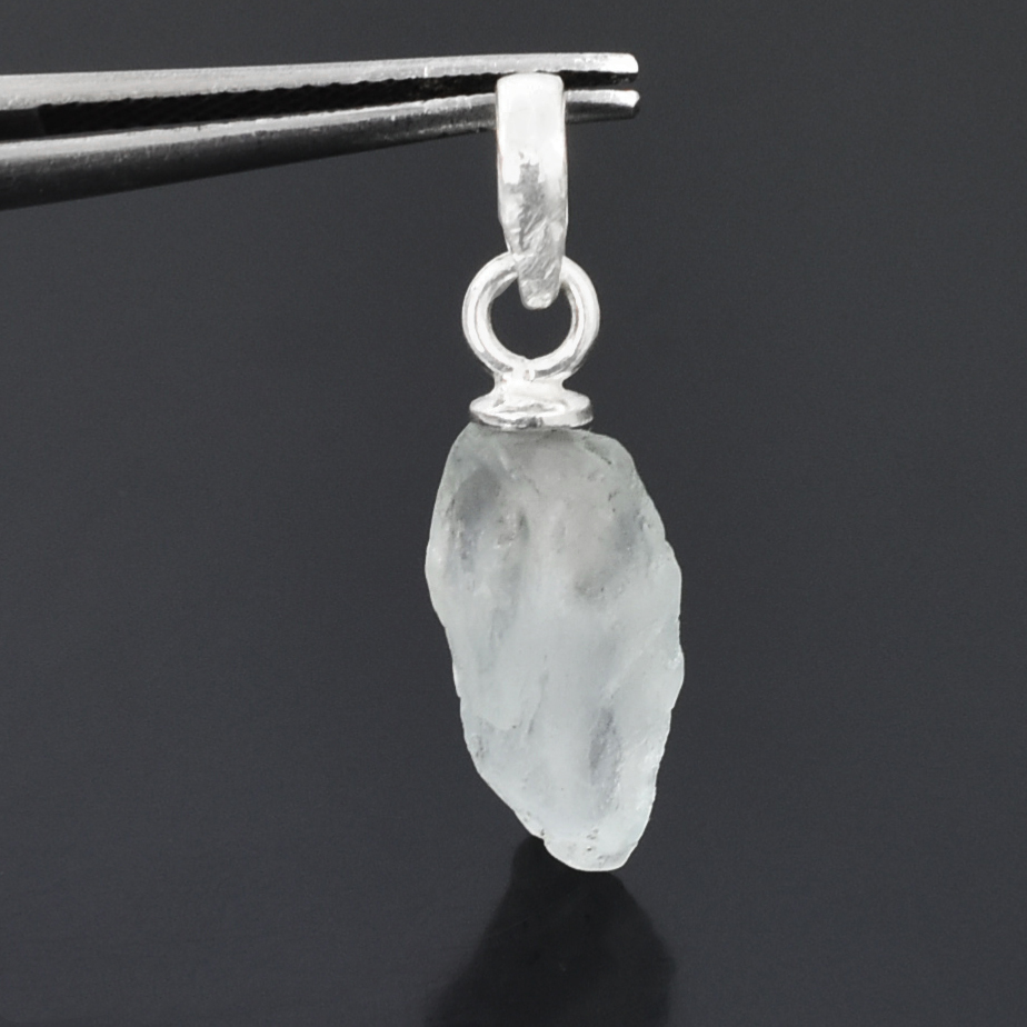 Natural Raw Aquamarine Crystal Pendant in 925 Silver Chain | Healing Stone Necklace - Image 6