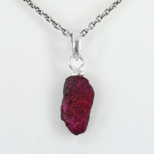 Natural Ruby Raw Crystal Pendant Necklace | Healing Stone for Love, Passion & Confidence