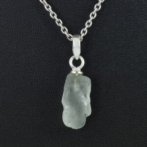 Natural Raw Aquamarine Crystal Pendant in 925 Silver Chain | Healing Gemstone Necklace