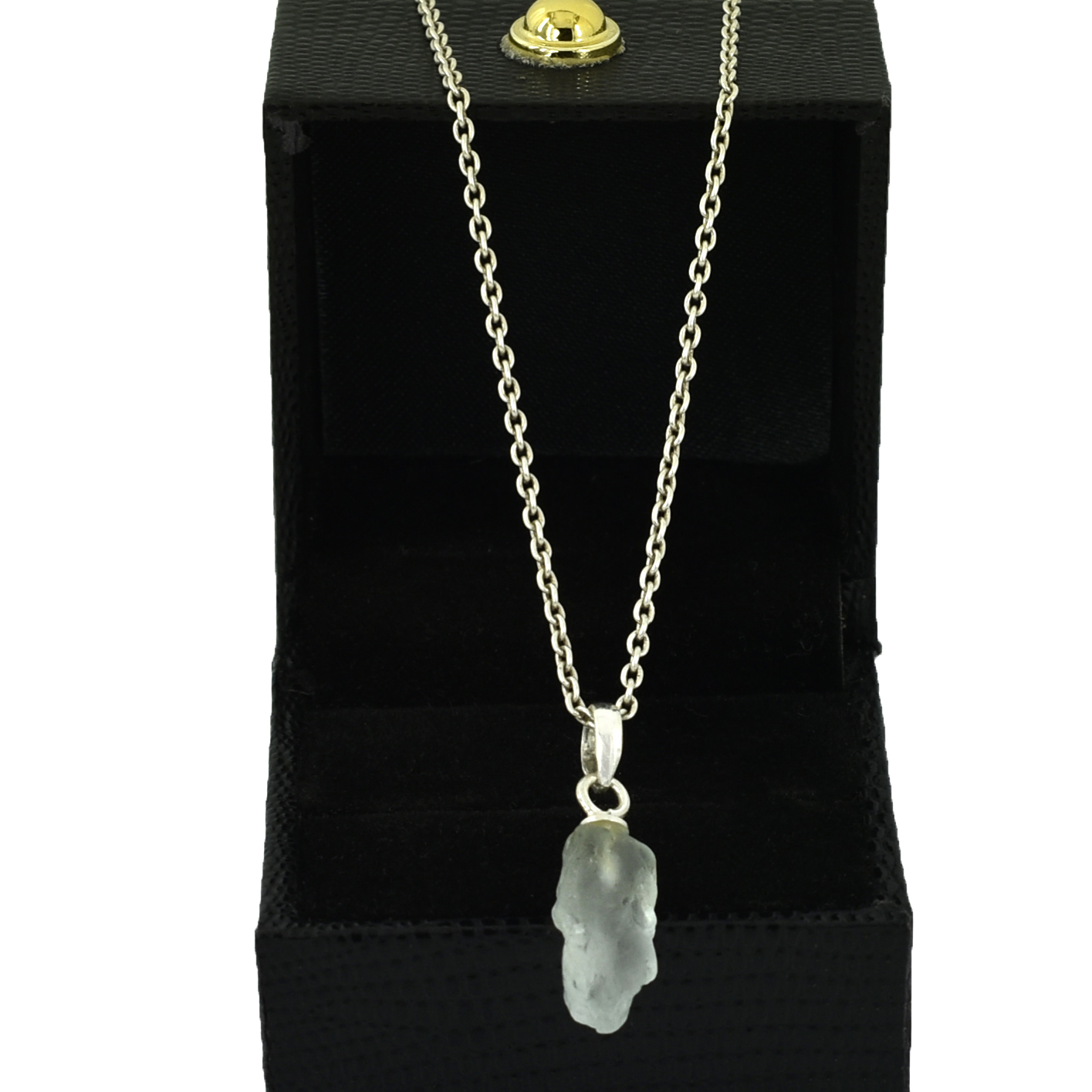 Natural Raw Aquamarine Crystal Pendant in 925 Silver Chain | Healing Gemstone Necklace - Image 2