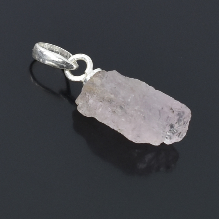 Natural Rose Quartz Raw Crystal Pendant with Silver-Plated Chain - Image 7