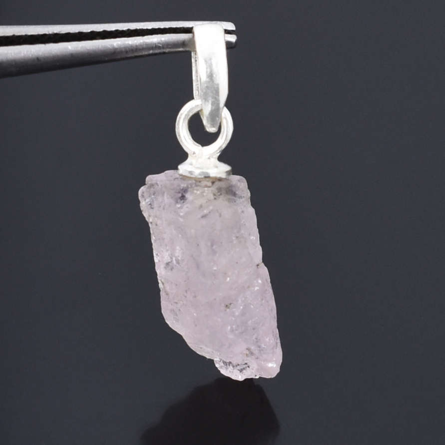 Natural Rose Quartz Raw Crystal Pendant with Silver-Plated Chain - Image 6