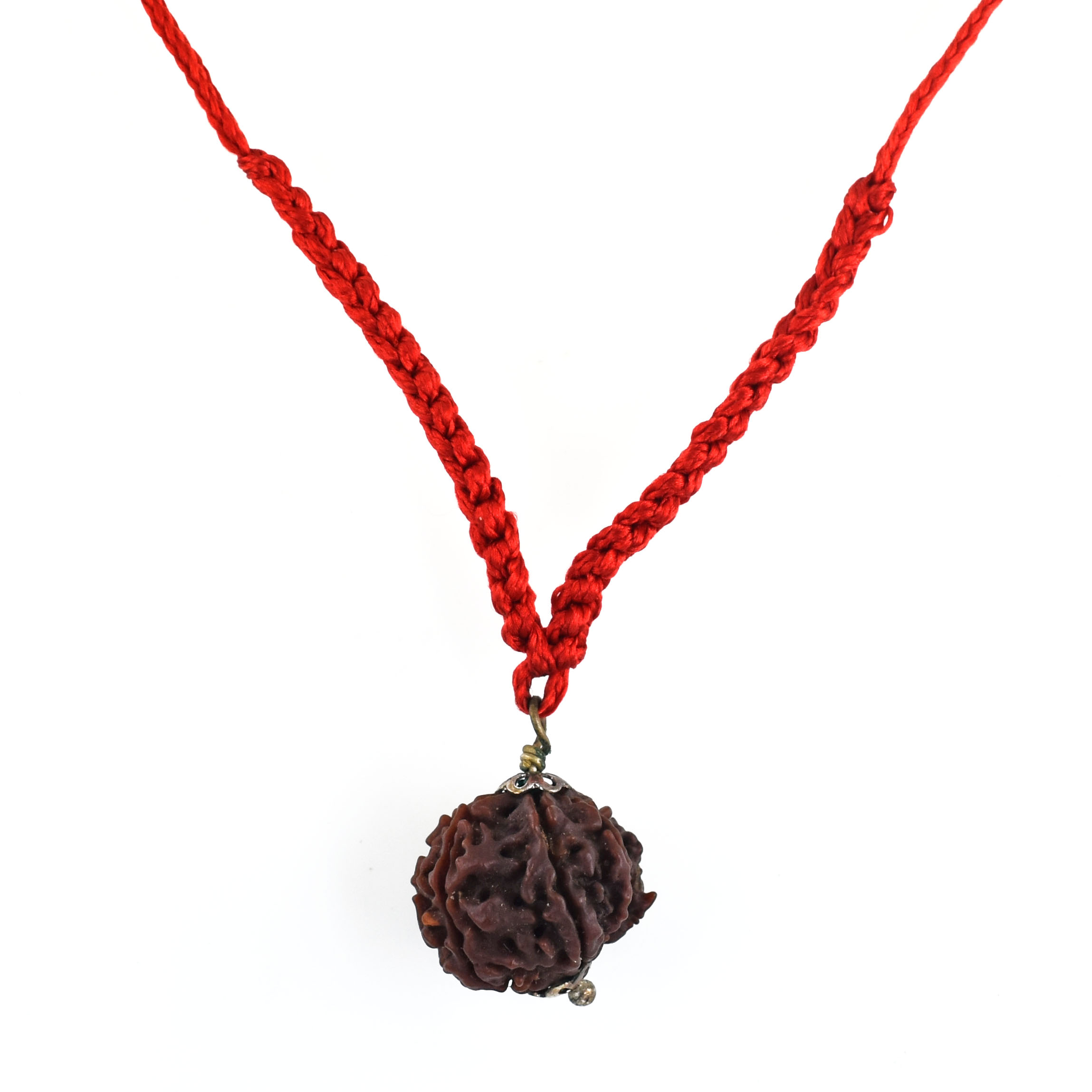 8 Mukhi Rudraksha Pendant (Nepal Origin) –Red Adjustable Thread
