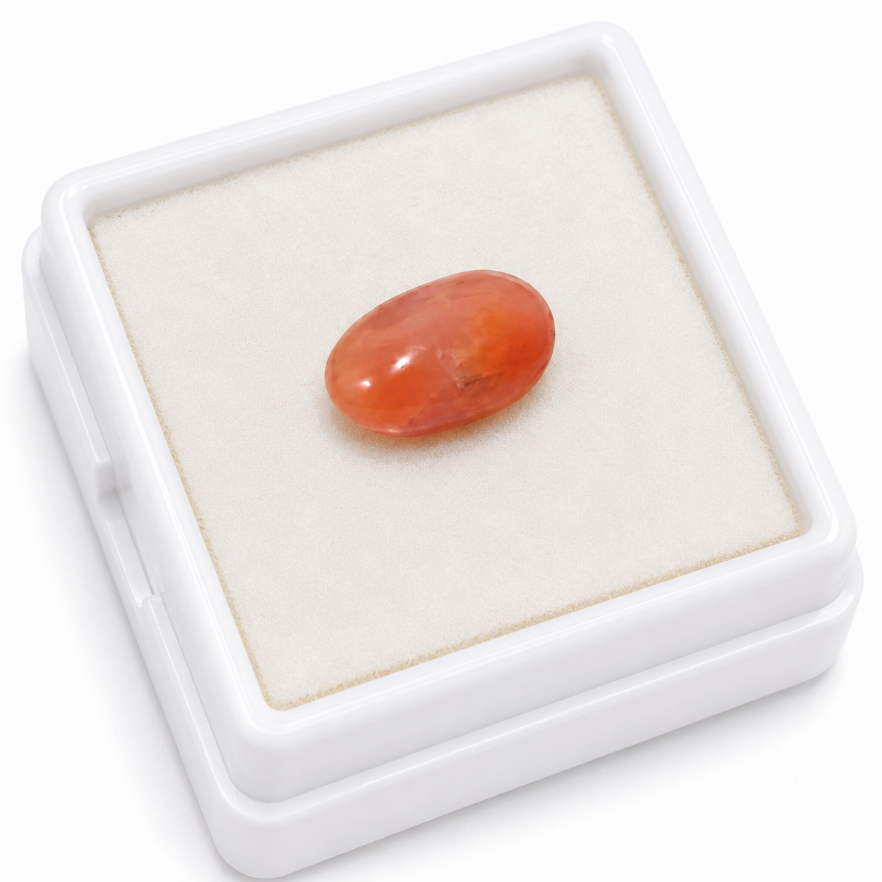 Natural Orange Chalcedony (Haqeeq) Oval Cabochon Certified Gemstone - Image 3