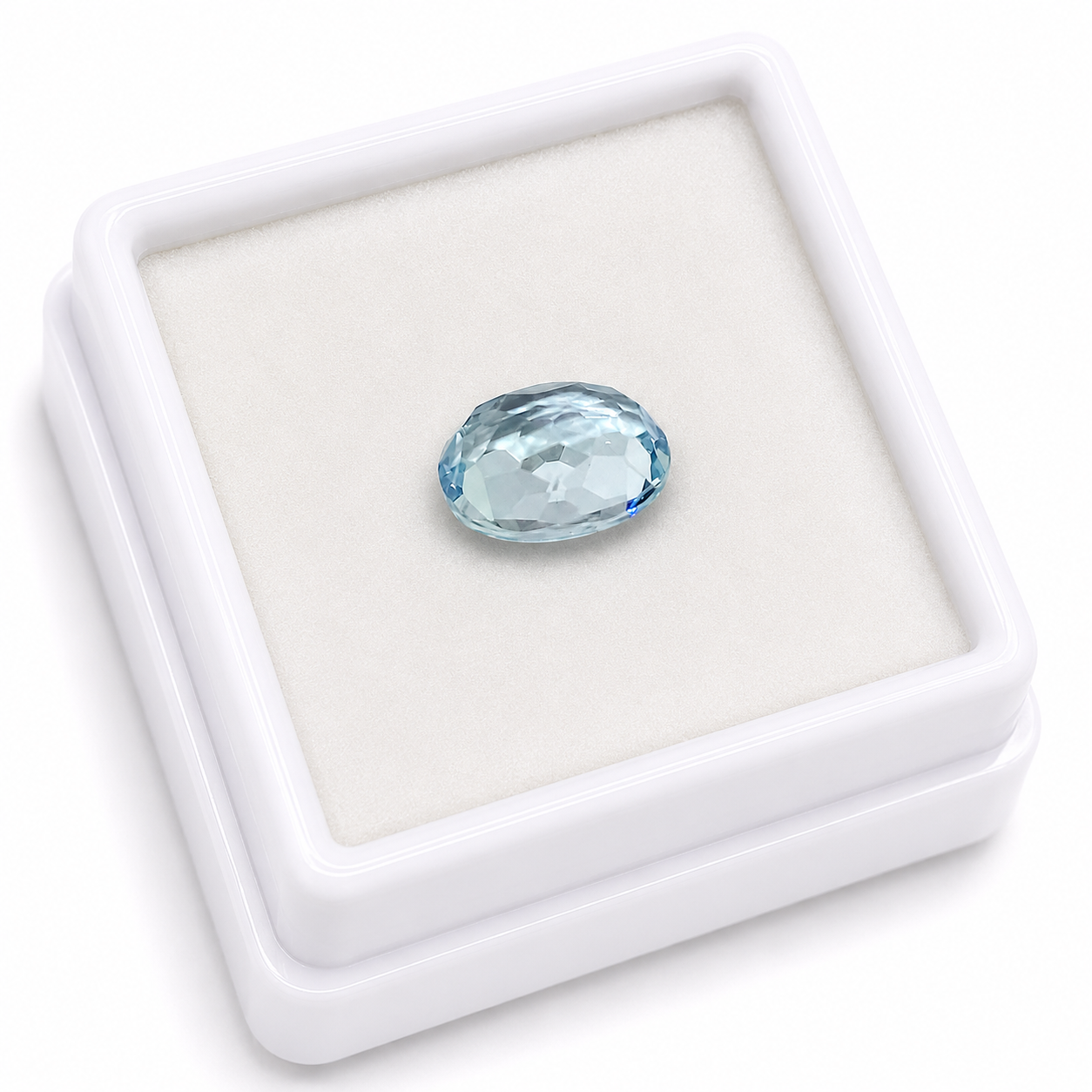 Natural Sky Blue Topaz (Oval Faceted) Certified Loose Gemstone - Image 4