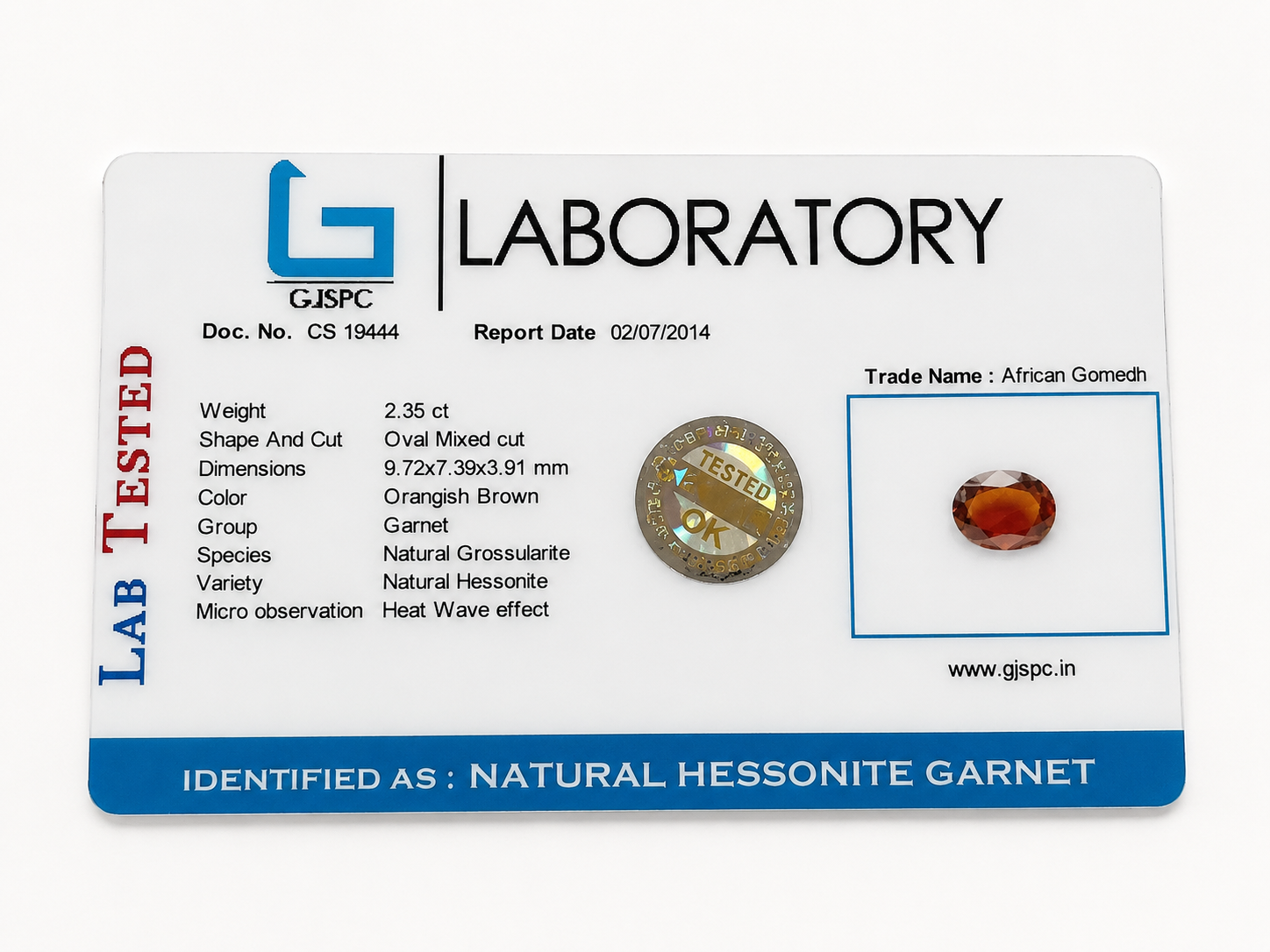 Natural Red Garnet (Gomed) Certified Gemstone - Image 5