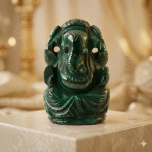 Natural Green Aventurine Ganesha Idol hand carved gemstone Lord Ganesh statue for prosperity, luck, Vastu and spiritual home decor