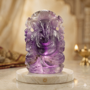 Natural Amethyst Ganesha Idol Hand Carved Purple Crystal Ganesh Statue