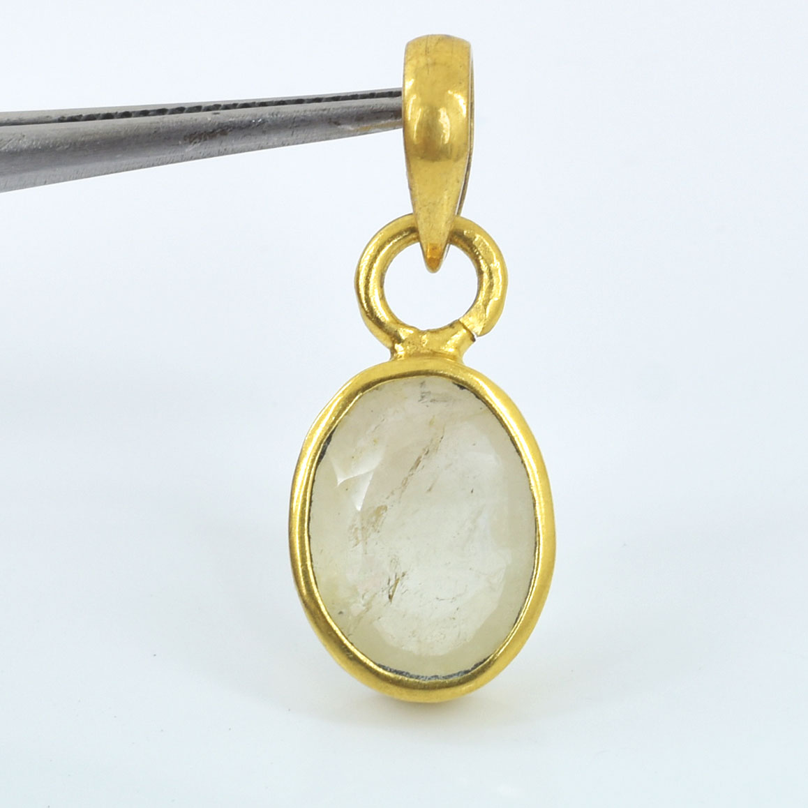White Sapphire Pendant in Gold Plating | Venus Gemstone Necklace | Healing Crystal Jewelry - Image 3