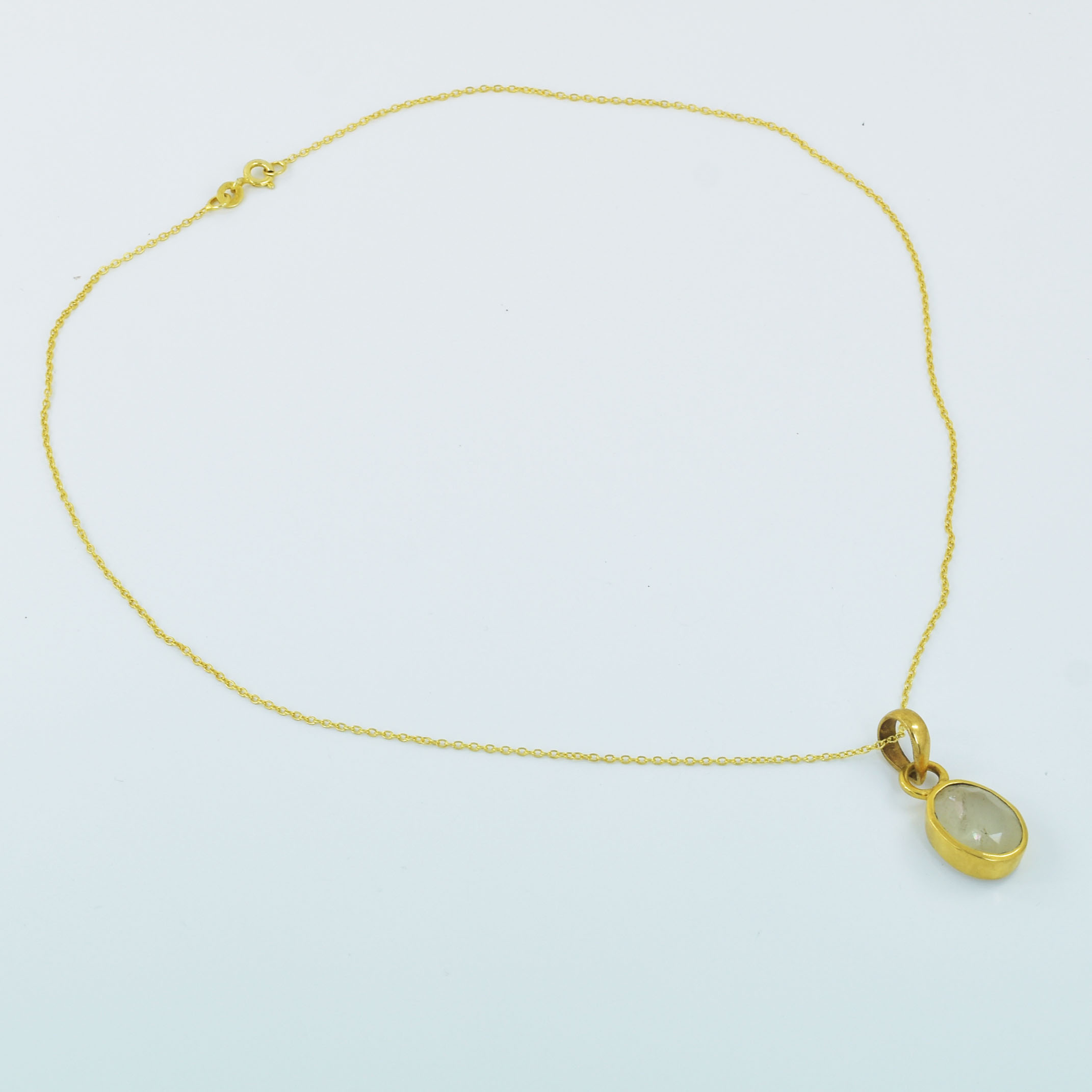 White Sapphire Pendant in Gold Plating | Venus Gemstone Necklace | Healing Crystal Jewelry - Image 5
