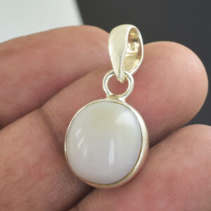 Opal Gemstone Pendant in Silver Plating | Healing Crystal Necklace | Astrological Stone Jewelry