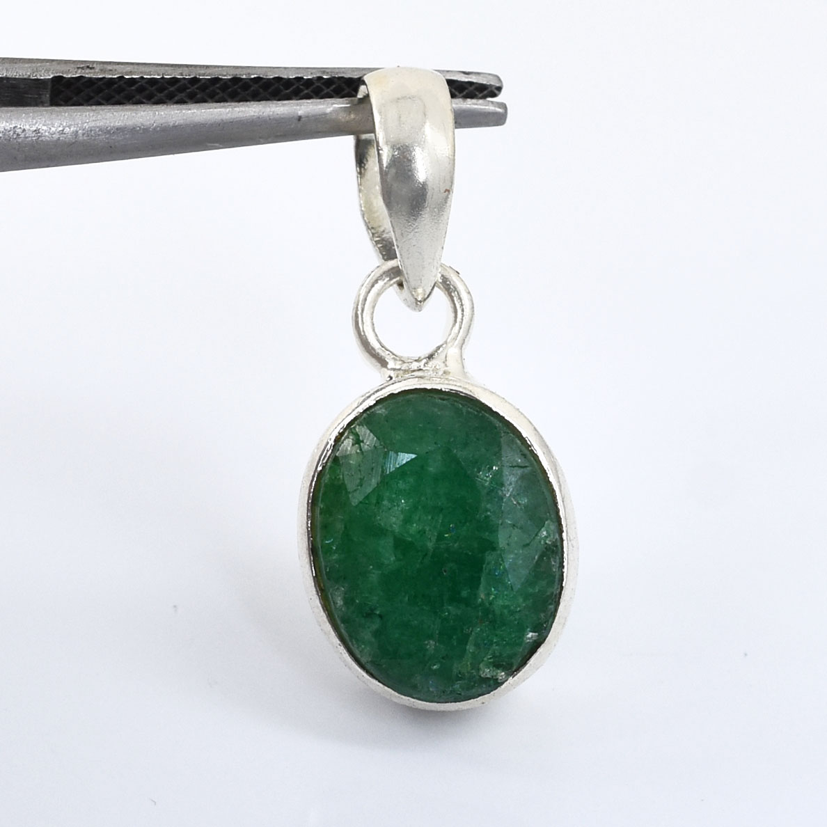 Emerald Oval Pendant in 925 Sterling Silver | Green Gemstone Necklace for Prosperity & Wisdom - Image 5