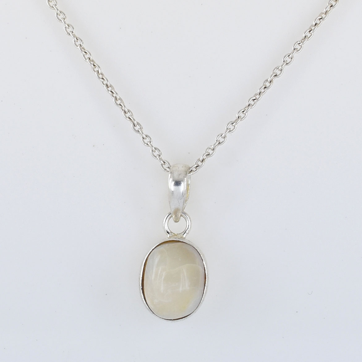 Natural Opal Gemstone Pendant in Silver-Plated Setting - Image 4