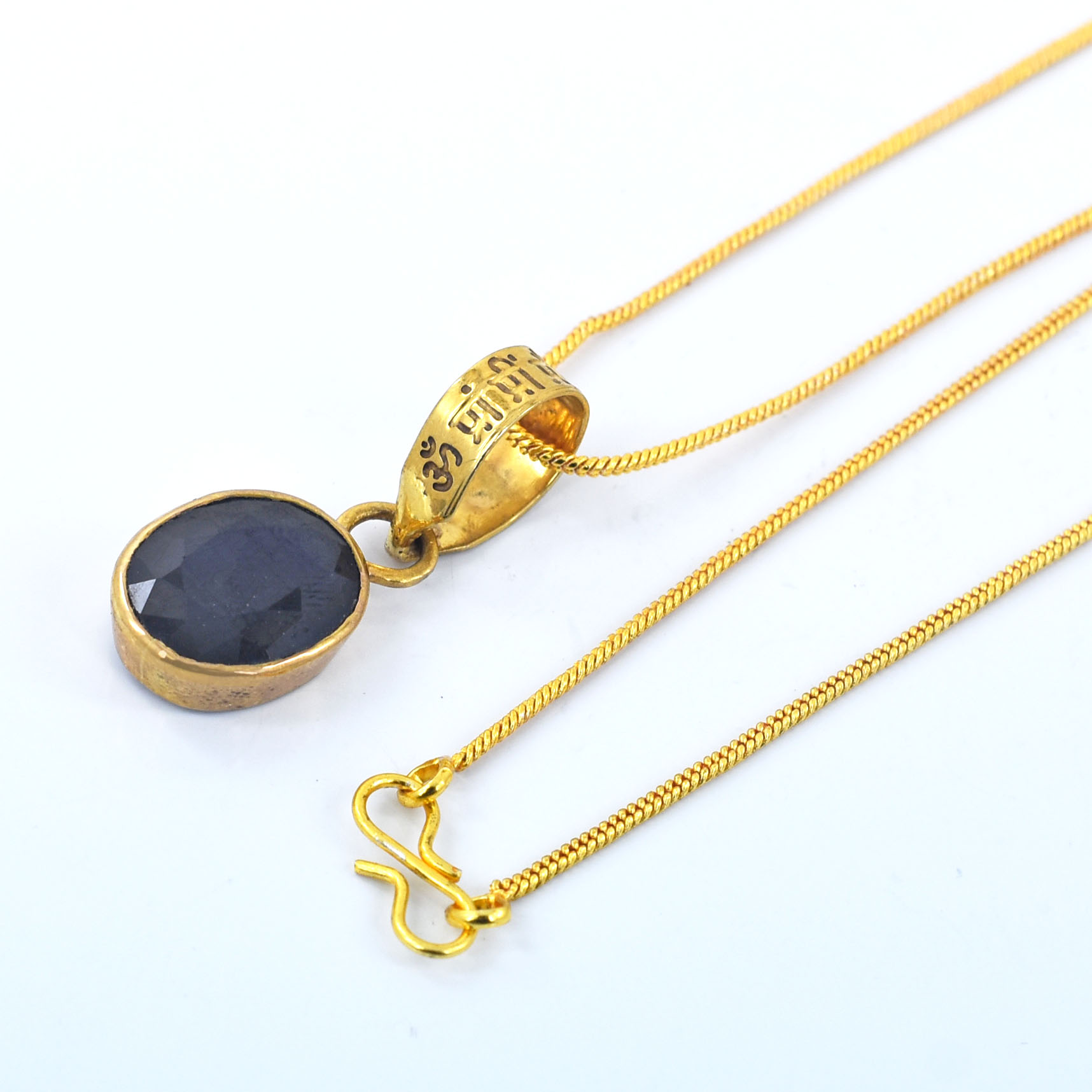 Natural Blue Sapphire (Neelam) Pendant in Gold Plating | Saturn Gemstone Necklace | Healing Crystal Jewelry - Image 8