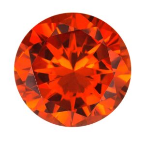Orange Cubic Zircon 11.10 Carat Round Cut Loose Gemstone