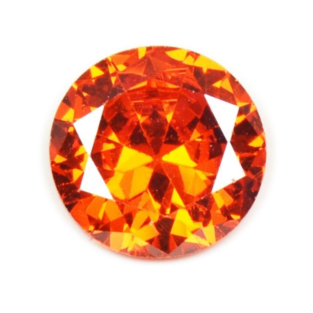 Orange Cubic Zircon 11.10 Carat | Premium Round Cut CZ Loose Gemstone for Ring, Pendant & Jewelry Making - Image 2