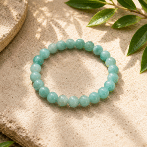 Natural Amazonite Beaded Bracelet | Handmade Healing Crystal Bracelet for Calm & Balance