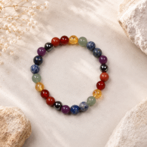 Natural 7 Chakra Healing Bracelet | Handmade Multi-Stone Crystal Beaded Bracelet for Balance & Energy